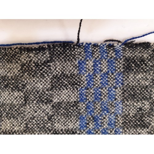 674 - Welsh woollen blanket in reversible double weave, woven on a narrow loom in 2 sections joined with c... 