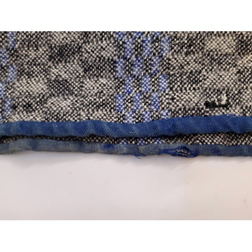 674 - Welsh woollen blanket in reversible double weave, woven on a narrow loom in 2 sections joined with c... 