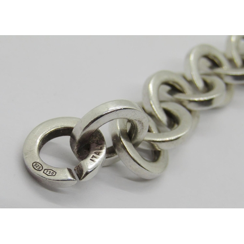 265 - Tiffany & Co. silver and 18ct gold bracelet, dated 2001, stamped 'Italy 925 750', 36.6g