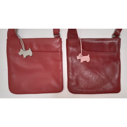 698 - A collection of 7 handbags including 2 Radley cross body pocket bags in red leather (both 20x21cm wi... 