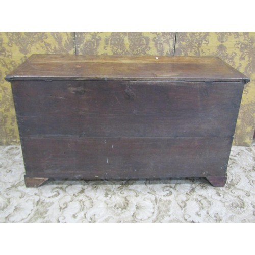 1288 - A Georgian elm and oak mule chest with hinged lid over two drawers set on bracket feet, 74 cm high x... 