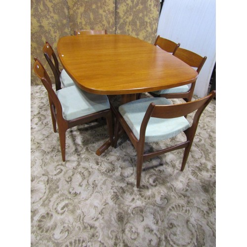 1300 - A Teak 'Mobel Fabrique Gudme' extending dining table 73cm high x 260cm long (extended approx) x 106c... 