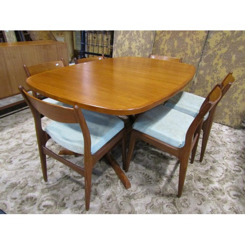 1300 - A Teak 'Mobel Fabrique Gudme' extending dining table 73cm high x 260cm long (extended approx) x 106c... 