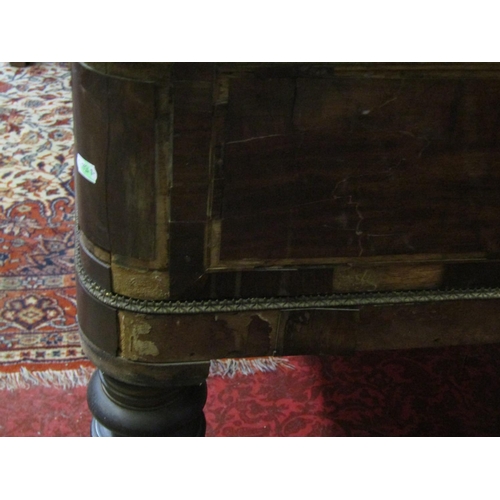 1327 - A Regency mahogany side/serving table with decorative brass inlay and further detail, fitted with th... 