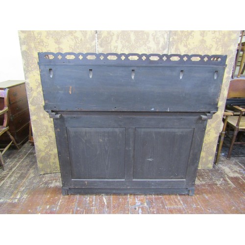 1378 - A decorative regency rosewood chiffonier, the base enclosed by two lacquered panels with chinoiserie... 