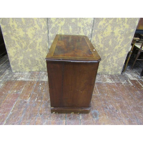 1396 - A French walnut chest of four drawers with brass plate handles on a plinth base, 74cm high x 90cm x ... 