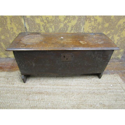 1404 - An 18th century oak six plank coffer, 45cm high x 100cm x 38cm