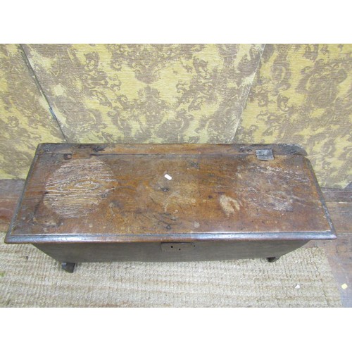 1404 - An 18th century oak six plank coffer, 45cm high x 100cm x 38cm