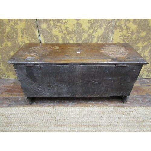 1404 - An 18th century oak six plank coffer, 45cm high x 100cm x 38cm