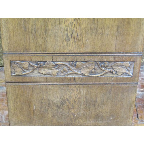 1416 - A continental art deco side cupboard partially enclosed with a glazed panelled door, 185cm high x 42... 