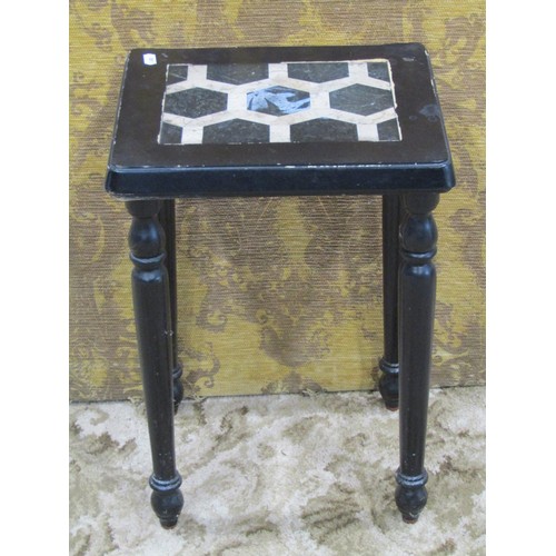 1419 - A Chinese occasional table of rectangular form with ebonised finish, 55cm high x 110cm x 38cm