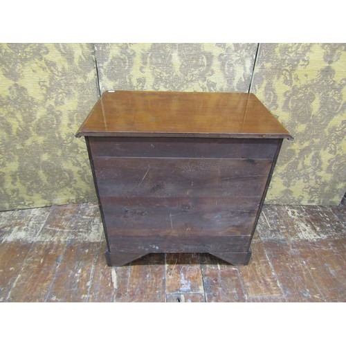 1421 - A Small Georgian mahogany chest of three long and two short drawers on bracket supports, 72cm high x... 