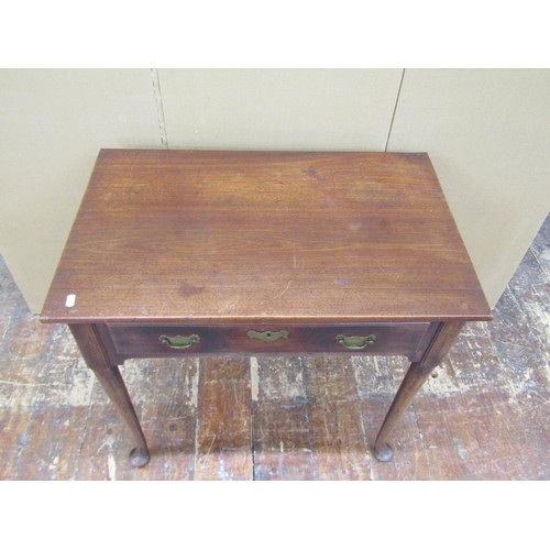 1462 - A Georgian mahogany country made side table on four pad feet, enclosing a frieze drawer, 80cm wide