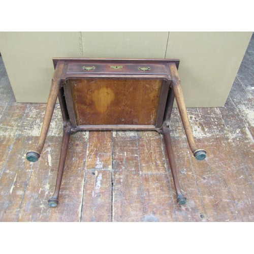 1462 - A Georgian mahogany country made side table on four pad feet, enclosing a frieze drawer, 80cm wide