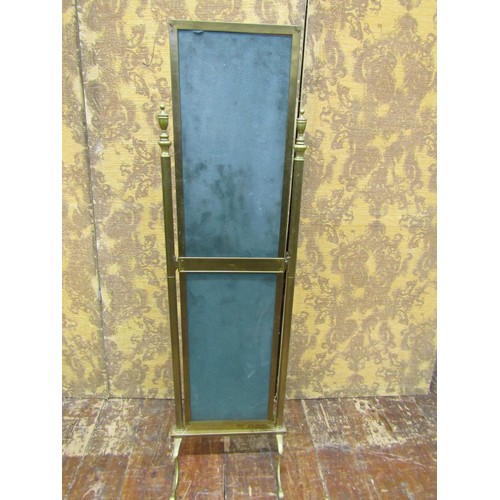 1464 - A brass framed cheval mirror