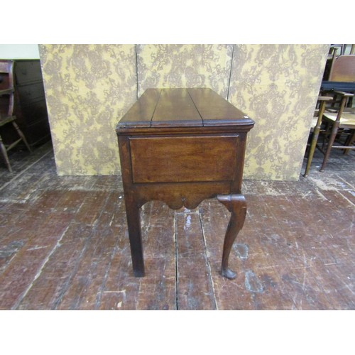 1472 - A small Georgian oak dresser base enclosed by two frieze drawers on shaped forelegs, 78cm high x 115... 