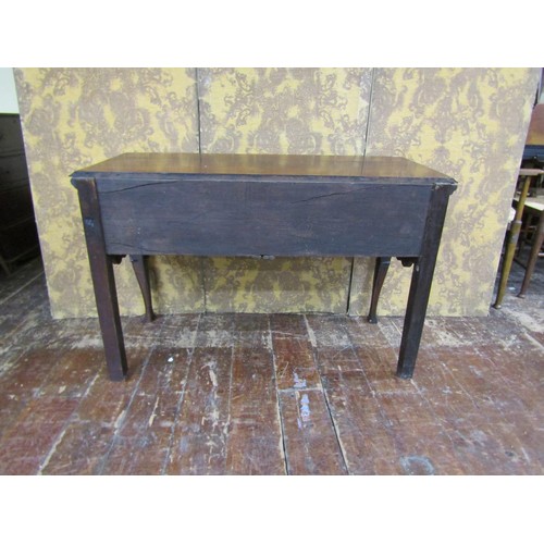 1472 - A small Georgian oak dresser base enclosed by two frieze drawers on shaped forelegs, 78cm high x 115... 