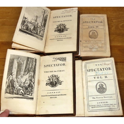 570 - Collection of 18th century The Spectator together with other contemporary social commentary (19) to ... 