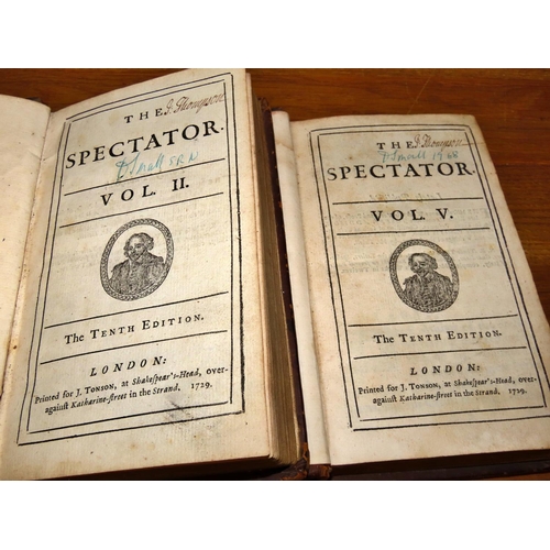 570 - Collection of 18th century The Spectator together with other contemporary social commentary (19) to ... 