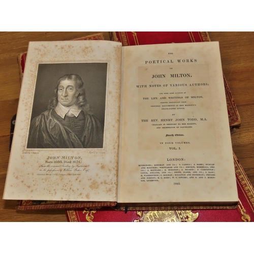 576 - A complete four volume set of The Poetical Works of John Milton (with notes of various authors) by T... 