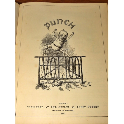 577 - Punch collection, 19th century compiled editions plus a complete set of 20 volumes of the 20th centu... 