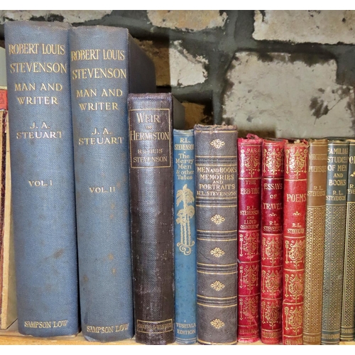 583 - A library of late 19th and early 20th century works by R L Stevenson and Rudyard Kipling (30+) inclu... 