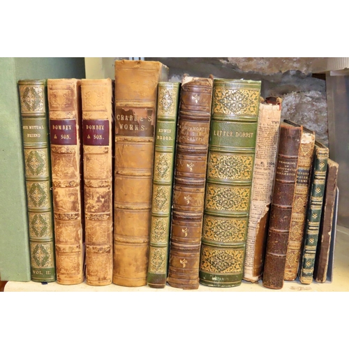 592 - Antiquarian interest to include works by Charles Dickens - Dombey and Son (1848, 2 volumes), Our Mut... 