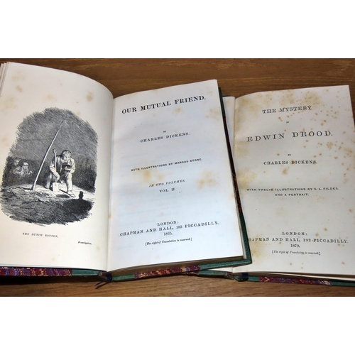 592 - Antiquarian interest to include works by Charles Dickens - Dombey and Son (1848, 2 volumes), Our Mut... 