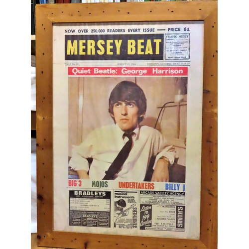 597 - Beatles interest, posters and books to include a pair of 1964 framed posters (98 x 73cm) featuring P... 