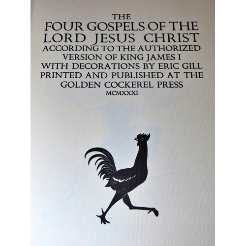 598 - The Four Gospels of the New Testament, with engravings by Eric Gill, a Folio Society edition of the ... 