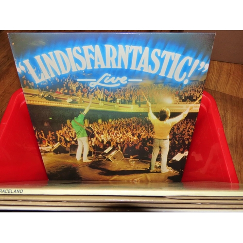 607 - Small collection of albums to include The Beatles, Elton John and Lindisfarne Live, together with a ... 