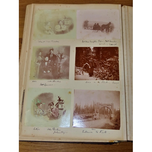 610 - A large (37 x 27cm) 19th century photograph album featuring images from Vancouver and Honolulu as we... 