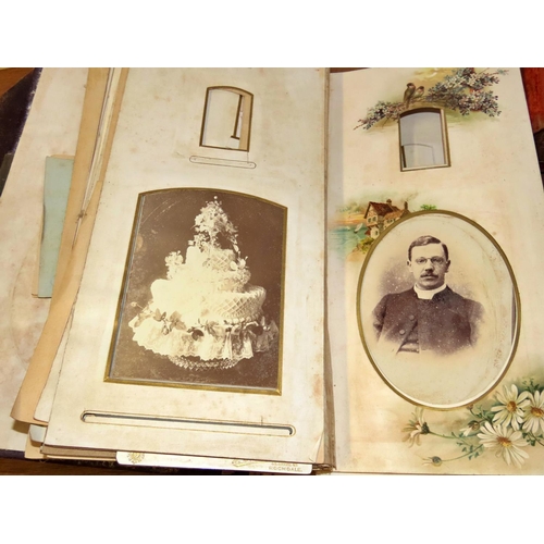 611 - Three Victorian photograph albums containing mostly portraiture but also family groups and interesti... 