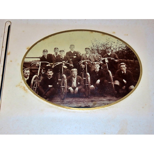 611 - Three Victorian photograph albums containing mostly portraiture but also family groups and interesti... 