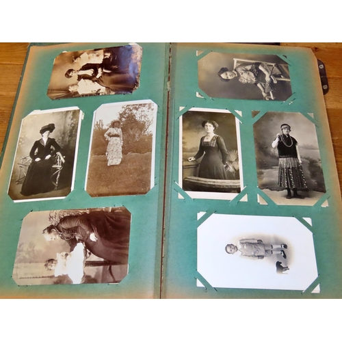 612 - Three Victorian / Edwardian photograph albums including one music box album (in working order) the a... 