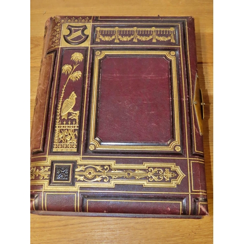 612 - Three Victorian / Edwardian photograph albums including one music box album (in working order) the a... 