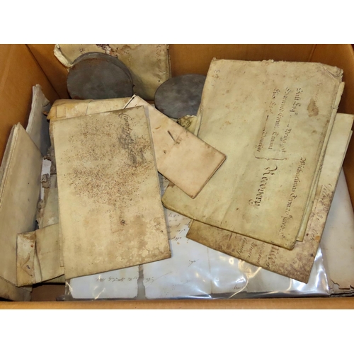 613 - A large quantity of 18th and 19th century parchment deeds including leases, conveyances and indentur... 