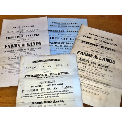 614 - Sales particulars for farm sales in Denbighshire and Monmouthshire in the 1850s together with an Ord... 