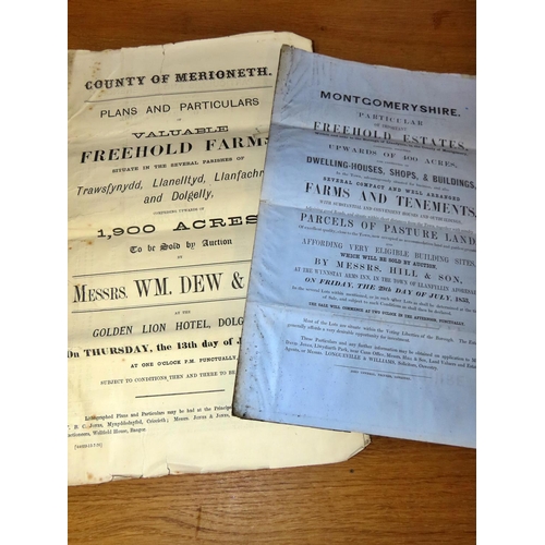 614 - Sales particulars for farm sales in Denbighshire and Monmouthshire in the 1850s together with an Ord... 