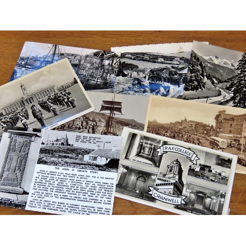 615 - A large collection of mixed postcards and photographs - transport, travel and saucy humorous