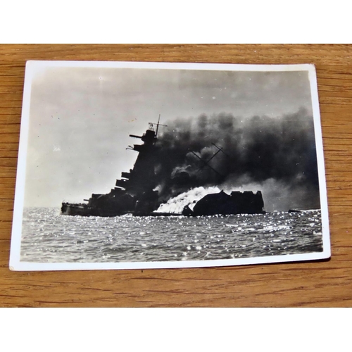 616 - A collection of naval photographs including the Admiral Graf Spee (on fire after being scuttled in M... 