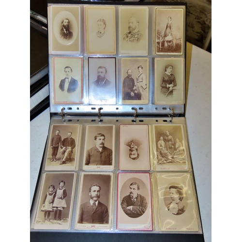 618 - Eight albums of Victorian portrait cards, almost exclusively in formal poses, with the photographers... 