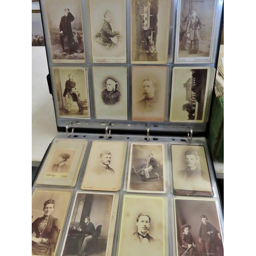 625 - Nine albums of Victorian portrait photo cards (1200+) from studios across the country