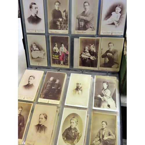 625 - Nine albums of Victorian portrait photo cards (1200+) from studios across the country