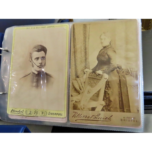 626 - Ten albums of Victorian postcard size portrait photographs from various UK studios including Liverpo... 