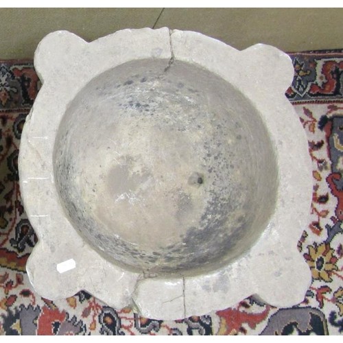 1410 - An antique stone mortar, 50cm max diameter