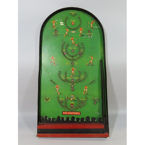 361 - An Association Football 'Pin Football' bagatelle board with four ball bearings.