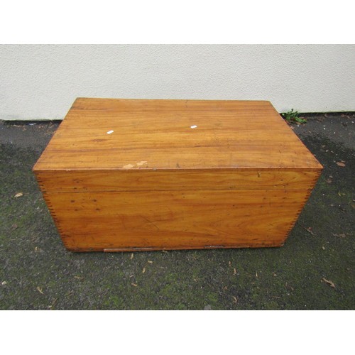 1496 - An camphor wood travelling trunk, 45cm high x 92cm x 54cm