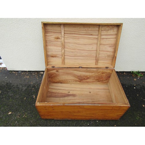 1496 - An camphor wood travelling trunk, 45cm high x 92cm x 54cm