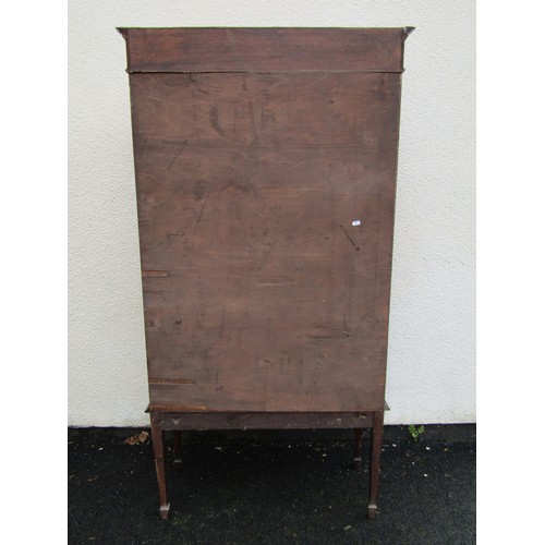 1507 - An Edwardian glazed cabinet with astragal glazed panelled doors on square tapered legs, 172cm high x... 